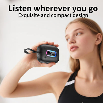 IPX7 Waterproof Bluetooth 5.3 Speaker — Portable HD Sound for Shower, Pool, Beach & Kayaking, Black