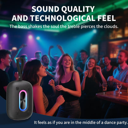 IPX7 Waterproof Bluetooth 5.3 Speaker — Portable HD Sound for Shower, Pool, Beach & Kayaking, Black